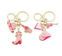 2 Piezas De Llavero De Mezclilla Occidental, Cole De Bolso Creativo, Decoración De Moda, Cumpleaños (Rosa).