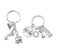 2 Piezas De Llavero Deportivo, Cole con Mancuernas De Fitness, Cole De Porristas, Llavero De Pareja, Decoración De Embalaje De Fitness.