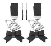 2 Piezas De Llavero Negro De Arco, Llavero De Cuero PU, Cole Simple Y Lindo, Accesorios De Bolsas para Mujeres.