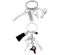2 Piezas De Llavero Temático De Peluquería, Llavero Creativo De Personalidad, Remolque Decorativo De Metal, Regalo De Peluquería.