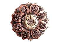 2 Piezas de Loto con Punta de Dedo, giroscopio, Ojo de Buda, Rueda giratoria de Bronce, decoración de meditación Budista, Regalo for niños y Adultos(Red)