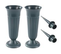 2 Piezas de macetas de Flores, jarrones de plástico con Pico y Base, Soportes de Flores de tumbas Desmontables, jarrones conmemorativos para tumbas al Aire Libre, tumbas de Flores