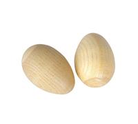 2 piezas de madera maracas de huevo de mano instrumento para adultos y niños pequeños, M, beige