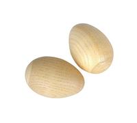 2 piezas de madera maracas de huevo de mano instrumento para adultos y niños pequeños, M, beige