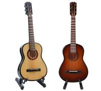 2 piezas de madera pequeña guitarra acústica detallada adorno escultura de guitarra perfecta para entusiastas de la música y decoración del hogar instrumento miniatura de madera