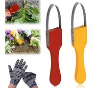 2 piezas de malas hierbas puño deshierba: deshierbe manual con 1 par de guantes, dispositivo de eliminación de malas hierbas, accesorio de jardín, deshierbe de acero inoxidable, accesorio para malezas