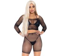 2 piezas de malla de estr s larga talla S - O/S / NEGRO