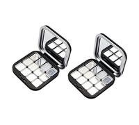 2 piezas de maquillaje en polvo con espejo transparente vacío paleta de sombras de ojos para mujeres y niñas, caja de vidrio denso portátil