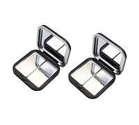 2 piezas de maquillaje en polvo con espejo transparente vacío paleta de sombras de ojos para mujeres y niñas, caja de vidrio denso portátil