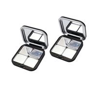 2 piezas de maquillaje en polvo de cierre con espejo transparente vacío paleta de sombras de ojos para mujeres y niñas, caja de vidrio denso portátil