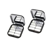 2 piezas de maquillaje en polvo de cierre con espejo transparente vacío paleta de sombras de ojos para mujeres y niñas, ideal para viajes, almacenamiento de cosméticos