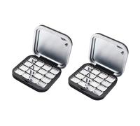 2 piezas de maquillaje en polvo de cierre con espejo transparente vacío paleta de sombras de ojos para mujeres y niñas, caja de vidrio denso portátil