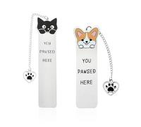 2 Piezas De Marcadores De Animales, Marcadores De Gatos Y Perros, Lindos Marcadores De Dibujos Animados, Marcadores Coles Con Estampado De Garras, Regalos De Lectura Amante.