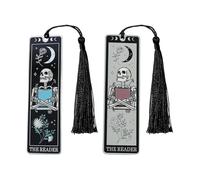 2 Piezas De Marcadores De Patrones De Cráneo, Accesorios De Lectura, Marcadores De Personalidad Creativa, Marcadores De Acero Inoxidable, Regalos Creativos.