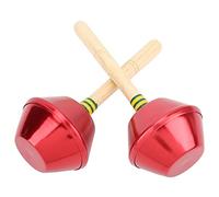 2 Piezas de Martillo de , Instrumento de percusión; Juguete Musical para Preescolar Orff con Carcasa de Aluminio y Mango de Haya; sonajero de Sonido Fuerte para el Desarrollo (Roja)