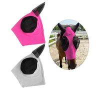 2 piezas de máscara de caballo, máscara voladora, máscara antimucks e insectos, máscara antimoscas, máscara protectora para cabeza de caballo, suministros de equitación