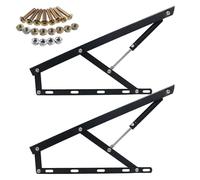 2 piezas de mecanismo hidráulico neumático de elevación de cama - Soportes de pistón de gas ajustables de 61 a 150 cm para ahorrar espacio, accesorios de cama plegable y levantadores de tapa