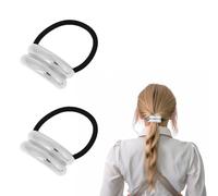 2 piezas de metal círculo pelo manguito metal pelo manguito soporte cola de caballo horquilla,puño metal gomas de pelo punk soporte oro ponytail puf para cabello fino accesorios para mujeres plata