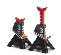 2 Piezas de Metal de 3 toneladas de simulada Ajustable reparación Escena elevación para 1/10 TRX4 D90 CC01 RC Coche Negro