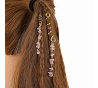 2 piezas de metal Dreadlocks Haarschmuck,Haarspiralen Clips Spiral Pin Spirale Haarspange mit Steinperlen Spirale Haar Clip Zücken Schmuck für Männer & Frauen DIY Haarstil stil,Hellrosa
