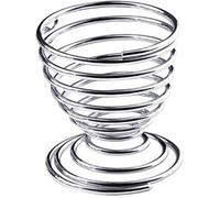 2 piezas de metal huevo taza espiral cocina Breakfast Hard Boiled Spring Holder Egg Cup Dishware and Serving Pieces