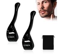 2 piezas de microagujas de rodillo de belleza con 1 bolsillo con cordón, rodillo facial para crecimiento de barba para cuidado facial, cuidado de barba, antienvejecimiento, rodillo de cuero