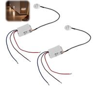 2 piezas de mini detector de movimiento 220v: IP65 mini detector de movimiento infrarrojo empotrado, interruptor automático de sensor infrarrojo con sensor crepuscular para interior y exterior