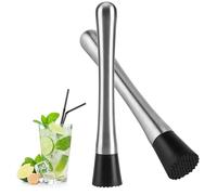 2 piezas de mortero de cóctel, barra de acero inoxidable de 7,87 pulgadas, triturador de Mojito, mezclador de frutas, barra mezcladora, mortero de cóctel, herramienta de bar DIY