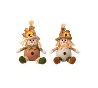 2 Piezas de MuñEcas de Temporada de Cosecha Hechas A Mano para Sentarse para Adornos de Mesa de Hogar y HabitacióN de Cosecha de OtoñO