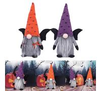 2 piezas de murciélago y vaca de Halloween para cuerno, gnomos de felpa, artículos decorativos para exhibición de temporada en interiores
