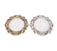 2 piezas de paleta de colores mixtos Vantage ovalada para decoración de uñas, accesorios de fotografía, dorado y plateado