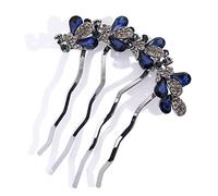 2 piezas de palillos for el pelo, peines for moños, horquillas antideslizantes vintage, accesorios for el cabello, pinzas decorativas con diamantes de imitación for cabello grueso de mujer, azul(Blue)