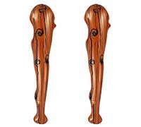 2 piezas de palos de madera inflables de 90 cm, accesorios de juego de rol, prop de hurra marrón, divertidos prop fotográficos, utilizados para el Maquillaje Baile, fiestas de cavernas