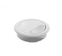 2 piezas de pasacables for escritorio, organizador cables plástico for ordenador, 50/53/60/80 mm(Grey,80mm)