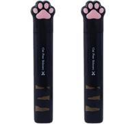 2 piezas de patas de gato negro, cortadores de mano Kawaii, tijeras plegables de bolsillo, pequeñas tijeras de seguridad plegables multifuncionales, mini arte, escuela, papelería, dibujos animados