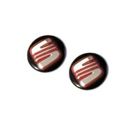 2 piezas de pegatinas de 14 mm de diámetro compatibles con S-E..A T-Auto con logotipo para vehículos. Para llaves, control remoto, etc. Pegatinas con emblema (Negro - rojo 14 mm S E.A.t 2 piezas