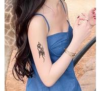 2 Piezas De Pegatinas De Tatuaje Temporal De Estilo Chino Con Caligrafía China Para Muñeca Y Brazo, Tatuajes Falsos Para Hombres Y Mujeres, Con Una Duración De 2 Semanas, No Reflectantes.