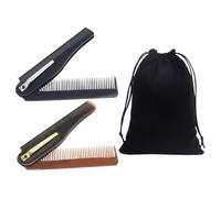 2 Piezas De Peine Plegable, Con 1 Pieza De Bolsa De Terciopelo, Peine De Dientes Finos Para Hombres, Peine De Cabello Portátil, Herramientas De Peinado.