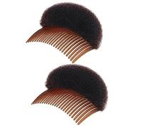 2 piezas de pelo de espuma suave de esponja marrón para mujer, inserciones de base, almohadillas para peinar, hacer moños, herramienta de trenza, peine de pelo, herramienta de trenza, accesorios de