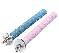 2 piezas de perca multicolor al azar para pájaros, juguete de madera para loro, soporte de garra para moler, superficie lijada, juguete para periquitos, pinzones, juguetes para periquitos, accesorios