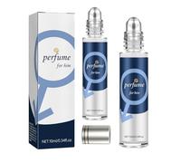 2 piezas de perfume corporal Roller para hombres, duradero romántico único, mejora el temperamento elegante, simple y elegante, reponer rápidamente la fragancia, botella de cristal transparente (azul)