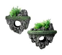 2 piezas de piedras flotantes de resina para acuarios, peceras, decoración fácil de instalar, seguro para adornos de peceras de hábitat