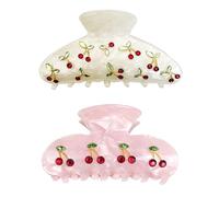2 Piezas De Pinzas De Cereza, Pinzas De Acrílico Para El Cabello, Pinzas Para El Cabello Con Diamantes Para Mujer, Accesorios Para El Cabello Simples Y De Moda, Accesorios Para El Cabello