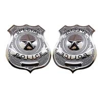 2 piezas de placa de policía para niños, placa de policía, accesorios para disfraz de policía, accesorios para Halloween, carnaval, cosplay, fiestas temáticas