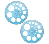 2 piezas de plantilla circular para dibujar, regla de plantilla de círculo, regla circular multifuncional para diseño artístico, escuela y oficina, plantillas de medición precisa para patrones