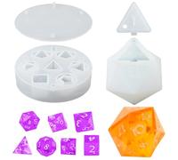 2 Piezas de Plantilla de Dados Poliédricos de Silicona, Plantilla de Dados de Resina de Poliedro Integrada Estándar Plantillas de Dados DND para Hacer Dados de Bricolaje Juego de Mesa
