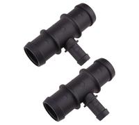 2 piezas de plástico negro Universal para coche 1-1/4 pulgadas 5/4 5/8 pulgadas 32mm 16mm conector de ajuste de manguera de calentador en T brida de agua refrigerante Compatible con