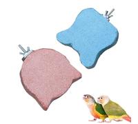 2 piezas de plataforma de molienda de jaula de pájaros, loro, dientes de calcio, boca, molar, piedra de molienda de animales pequeños, pico, piedra, escalada, repisa, dientes, bloque de molienda de