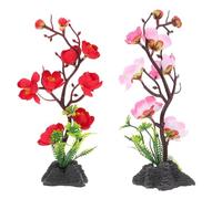 2 piezas de plato sushi estilo japonés, decoraciones flores artificiales, frío rojo y rosa, decoración for servir, acentos florales creativos for el hogar la cocina