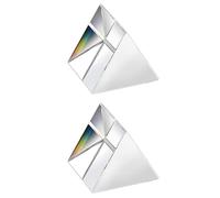 2 piezas de prisma triangular de vidrio óptico de cristal, prisma de 30 * 30 mm para experimentos de espectro de arcoíris, prisma triangular de cristal K9, lente transparente para física del espectro